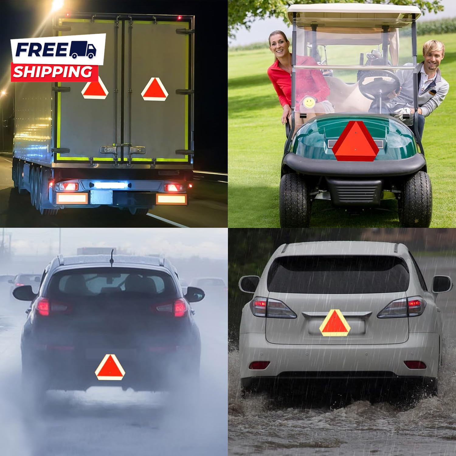 Slow Moving Vehicle Sign Slow Moving Vehicle Triangle Golf Cart Accessorie 14X16
