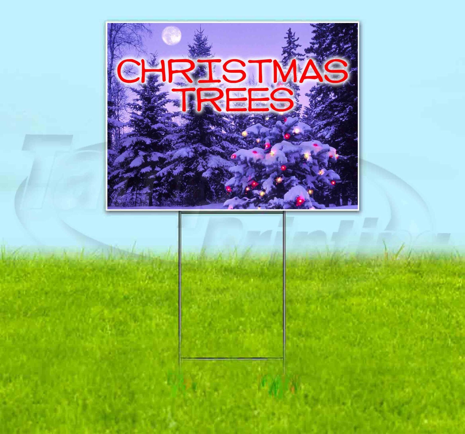 CHRISTMAS TREES 18×24 Yard Sign Corrugated Plastic Bandit Lawn Business SALE