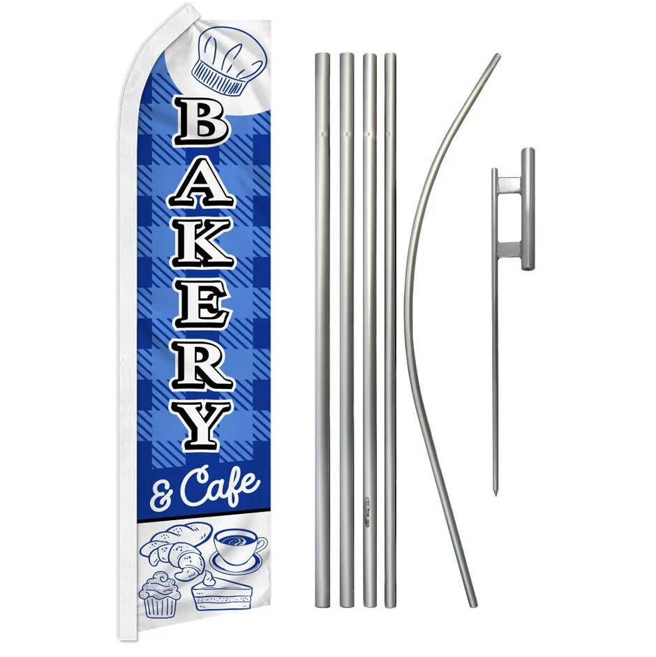Bakery & Cafe Swooper Advertising Flag & Pole Kit
