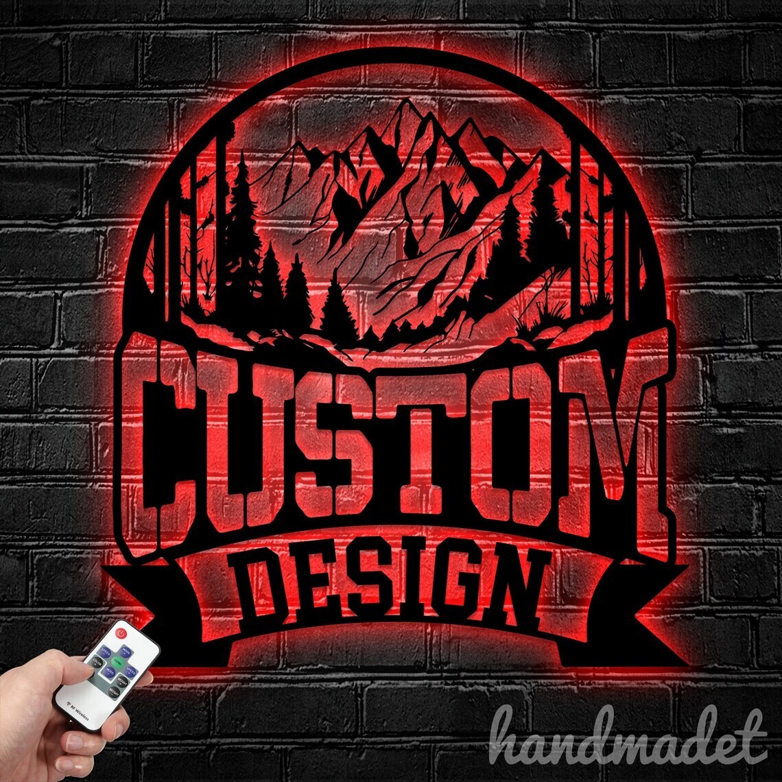 Custom Logo Design Metal Wall Art LED Light – 12inch