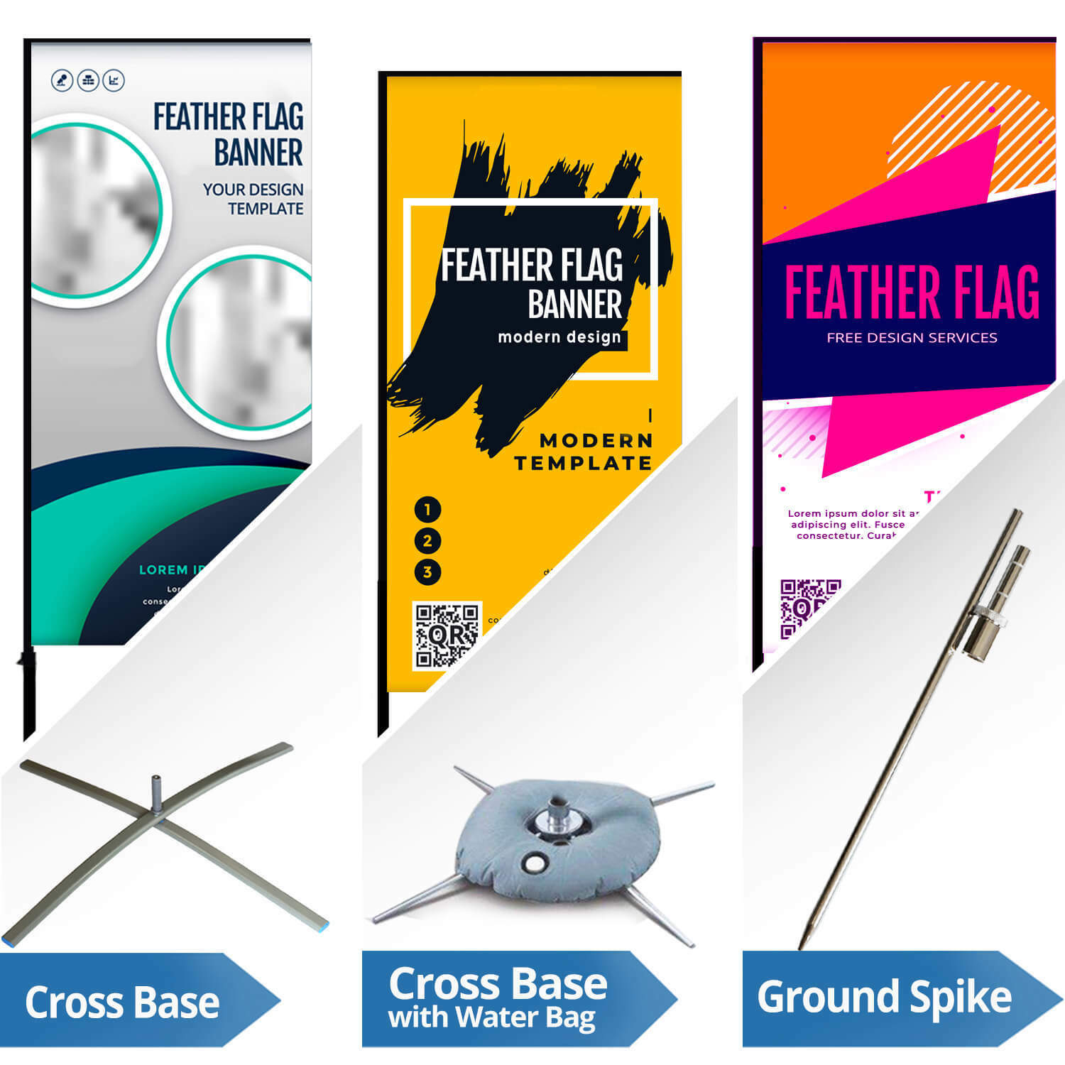 Anley Custom Rectangle Feather Flags Swooper Advertising Banners Flags