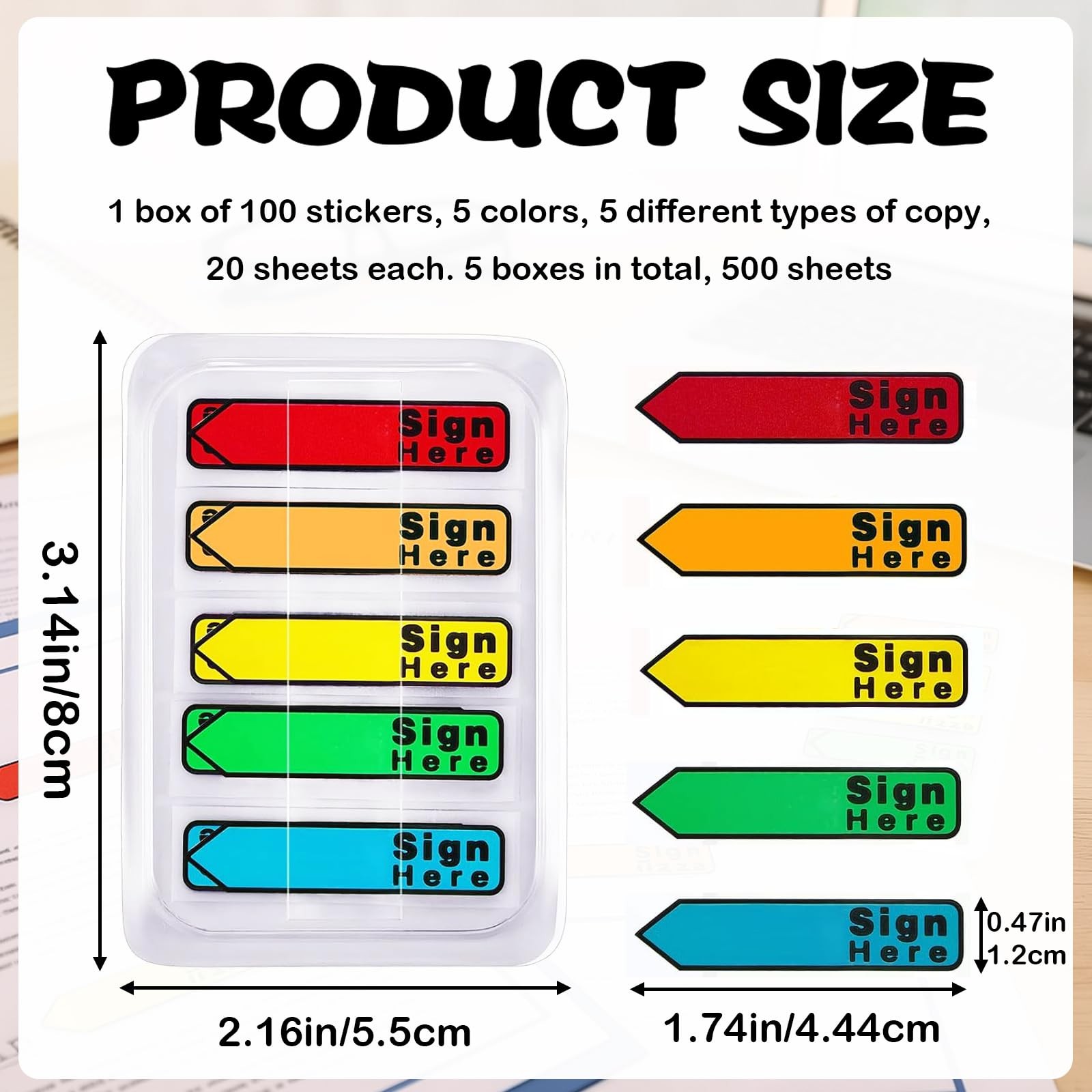 ZILAMGOO Sign Here Sticky Tabs 500pcs