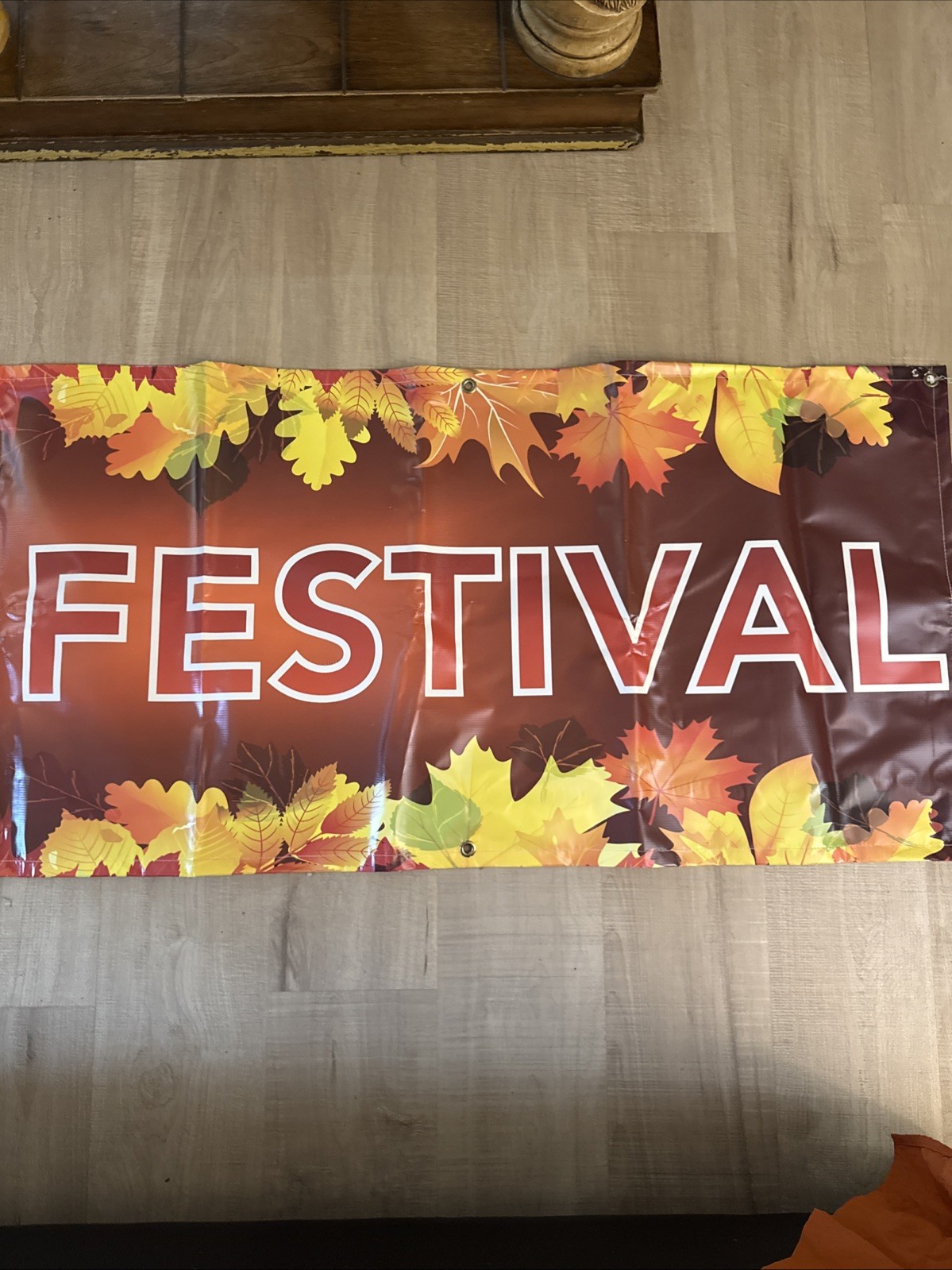 Vinyl Fall Festival Banner 2’ x 6’ Reinforced Metal Rings Fall Decor October