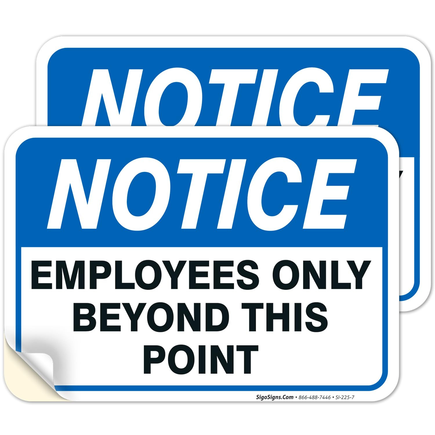 2pc Employees Only Door Sign Set Weatherproof UV Protected Vinyl Decals USA Made