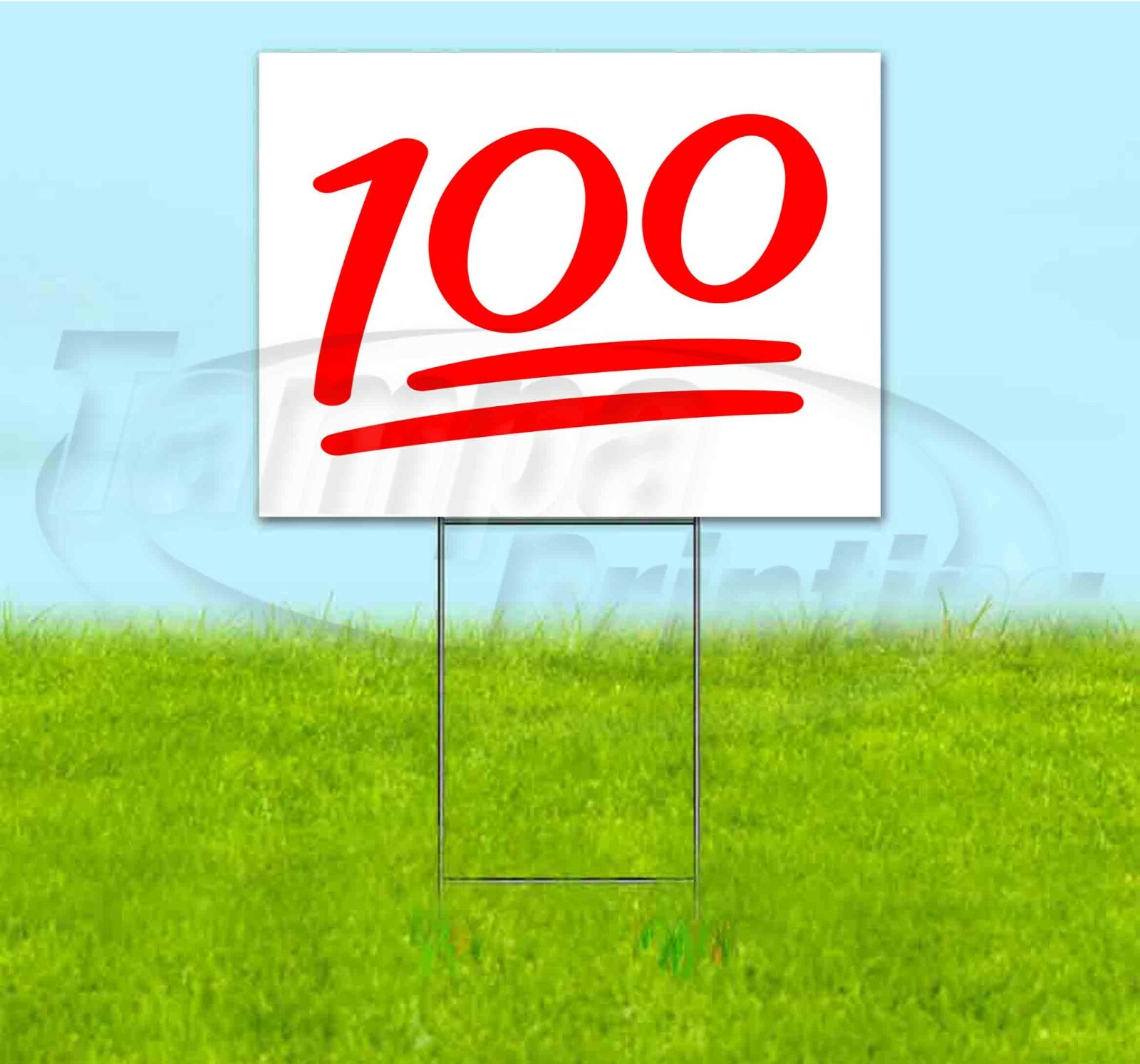 ‘100’ – DASHES 18×24 Yard Sign WITH STAKE Corrugated Bandit USA KEEP IT 100