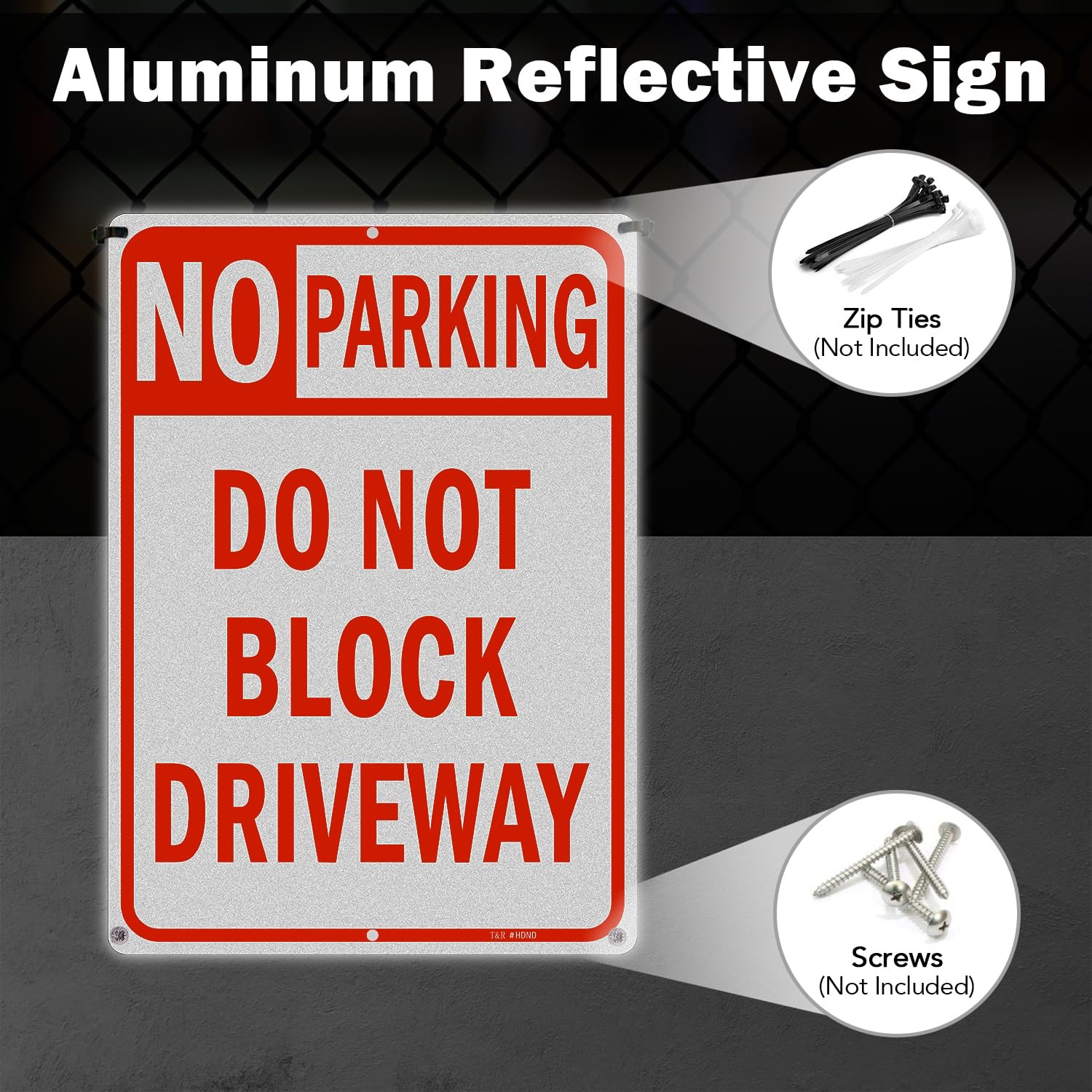 Large No Parking Sign Do Not Block Driveway Sign 14 x 10 Inches Rust Free .0…