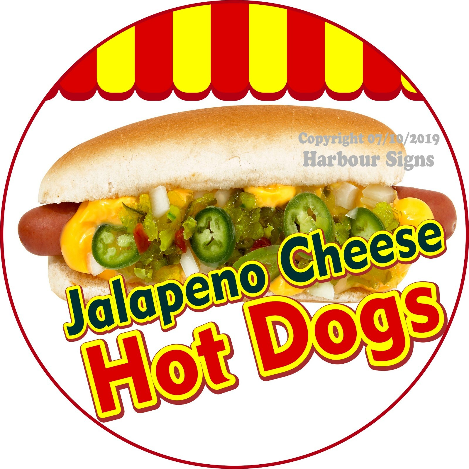 Jalapeno Cheese Hot Dog DECAL (Choose Your Size) C Concession Food Truck Sticker