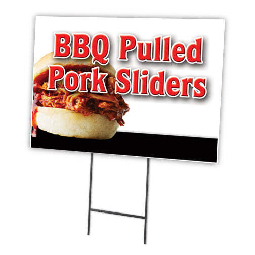 Bbq Pulled Pork Sliders Yard Sign & Stake outdoor plastic coroplast window