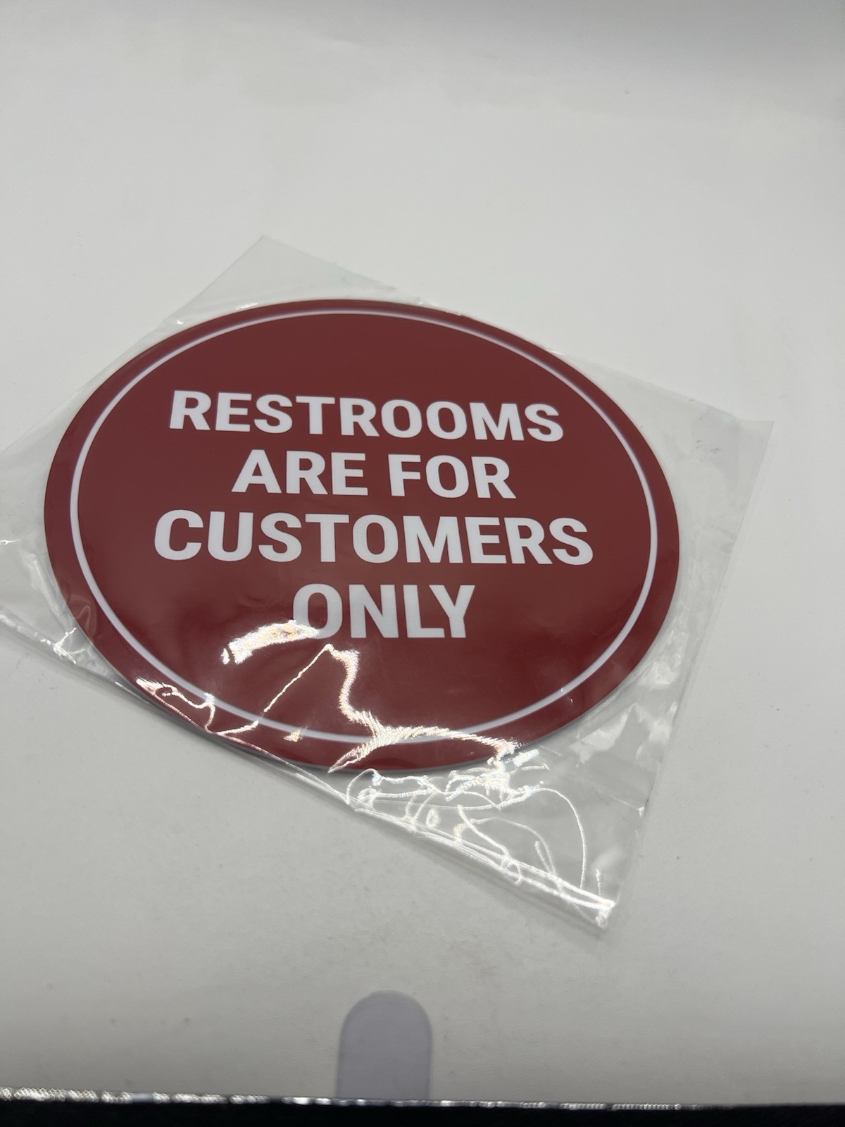 RED Circle “Restrooms are for Customers Only” Sign RED – Medium