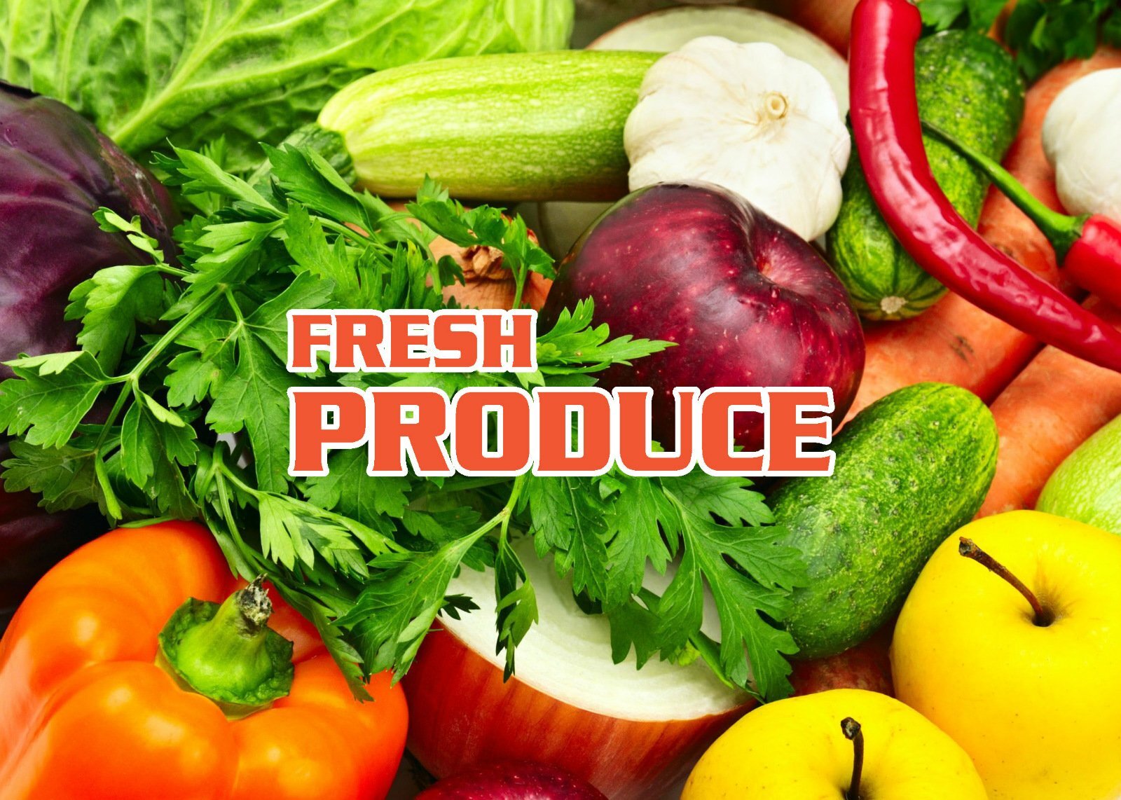Fresh Produce 14″X10″ Store Retail Food Counter/Wall Sign