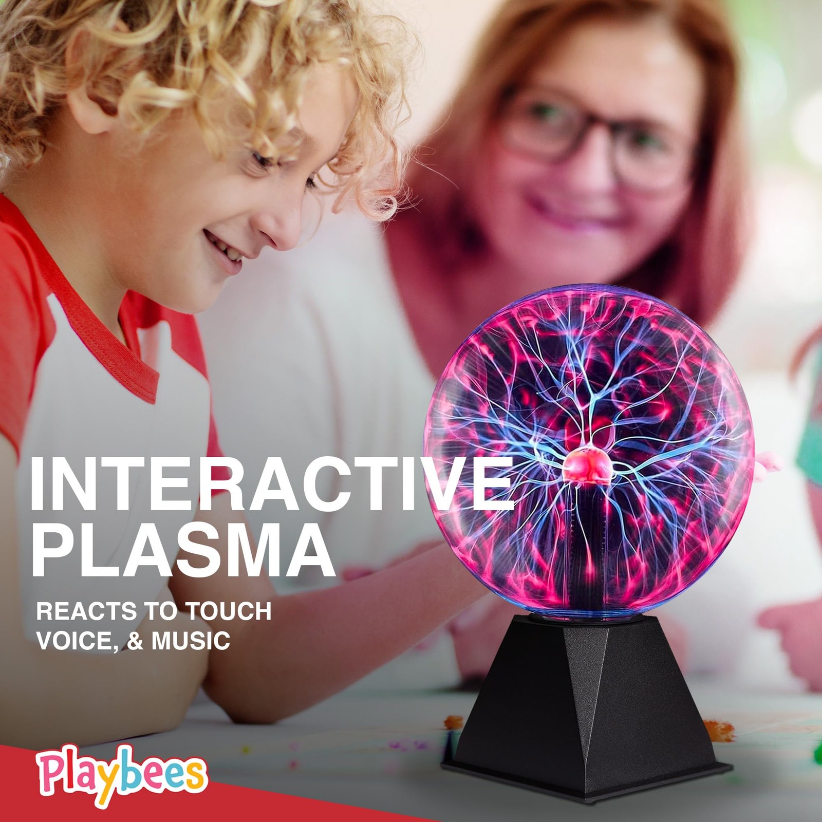 Playbees Red Plasma Ball – 7 Inch – Tesla Coil Bulb Static Electricity in