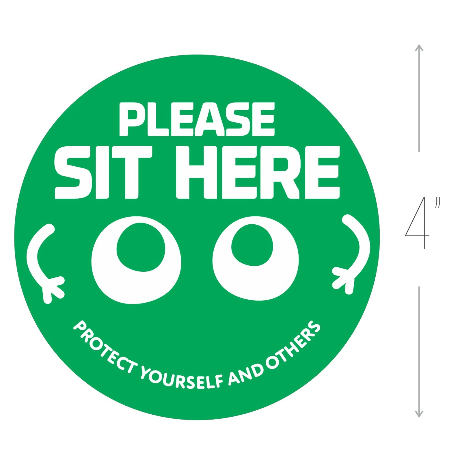 Sit Here Social Distancing Chair Seat Sticker 20 Pack School Theater Vinyl
