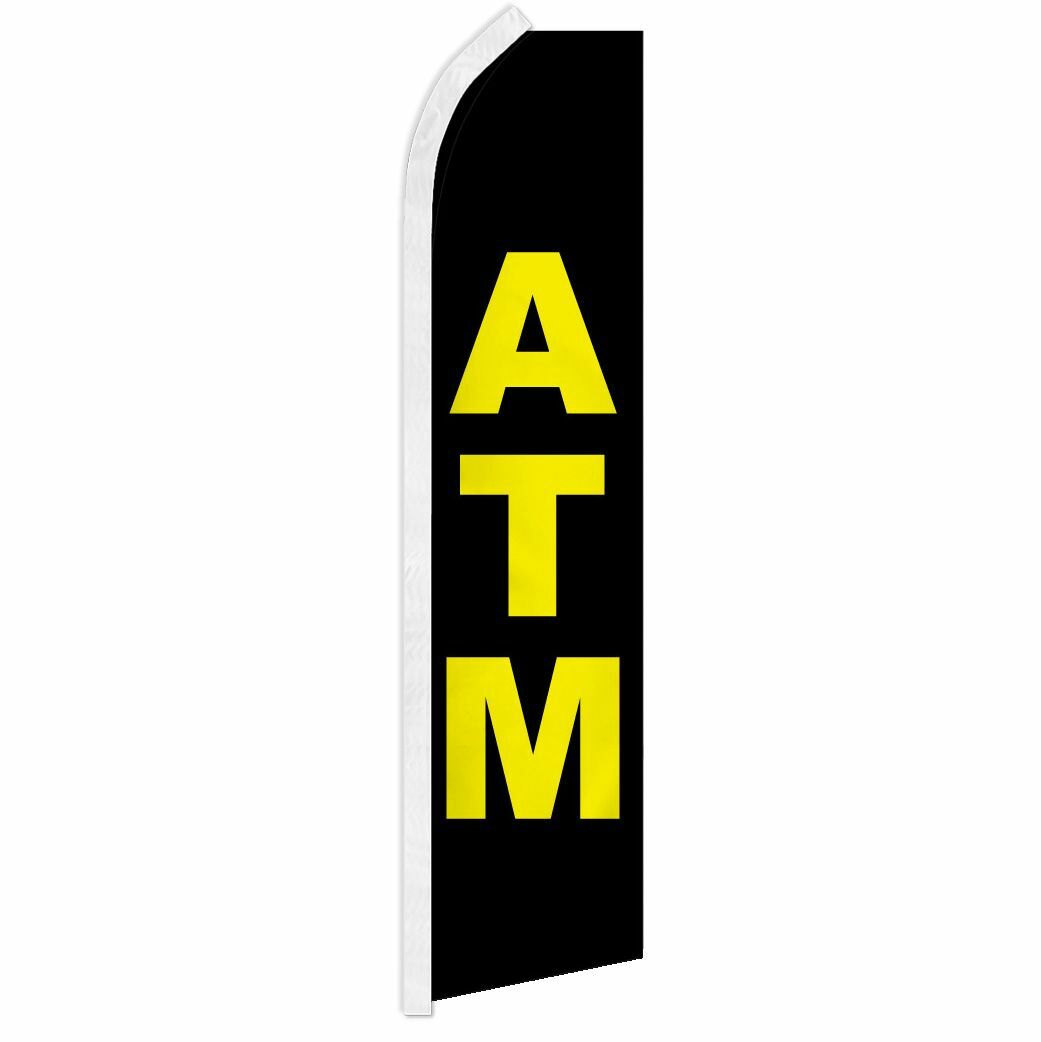 “ATM” advertising super flag swooper banner business sign sale bank money cash
