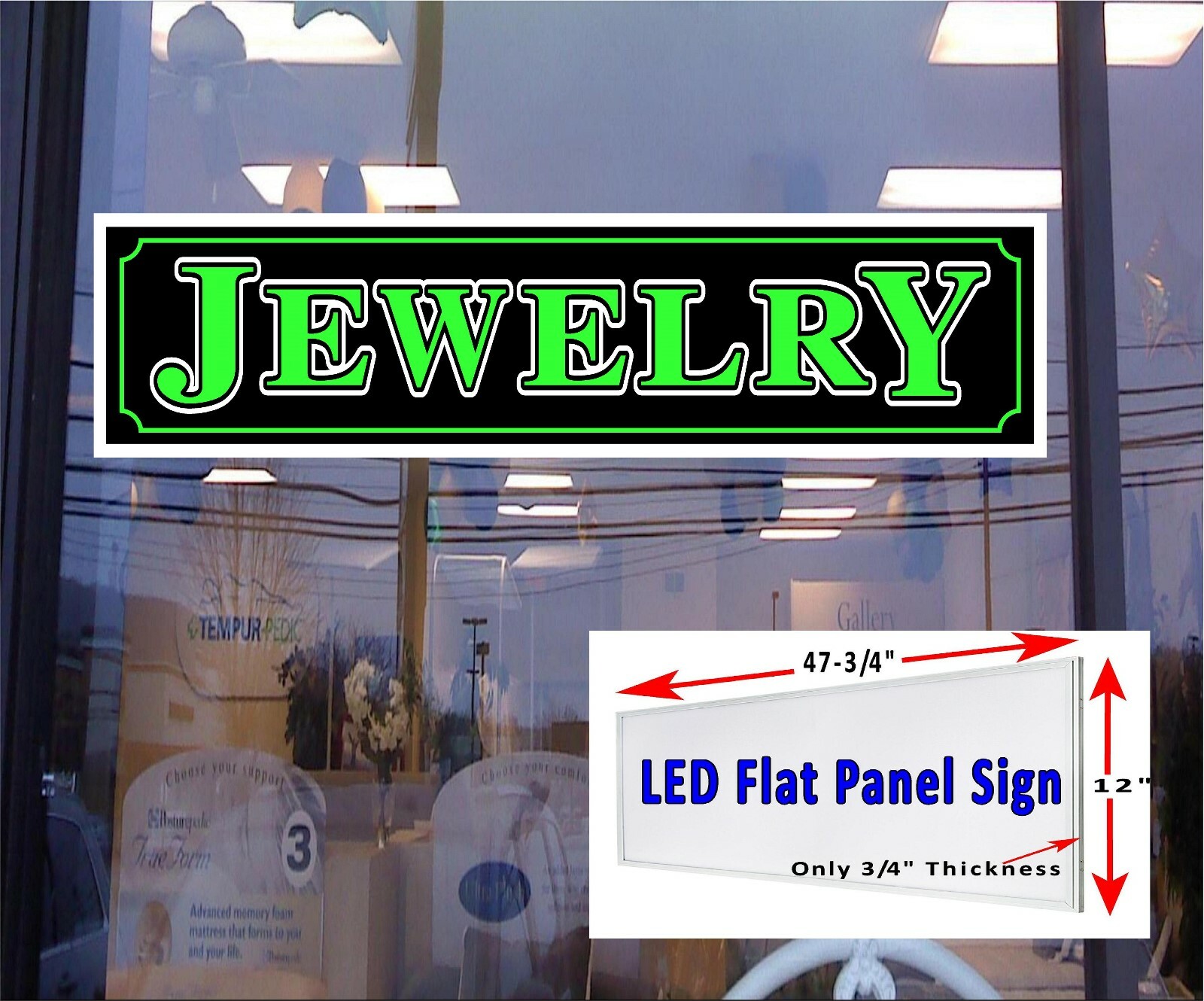 Jewelry Led light box window Sign 48″x12″