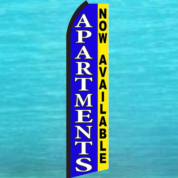 APARTMENTS NOW AVAILABLE FLUTTER FLAG Feather Swooper Advertising Sign Banner