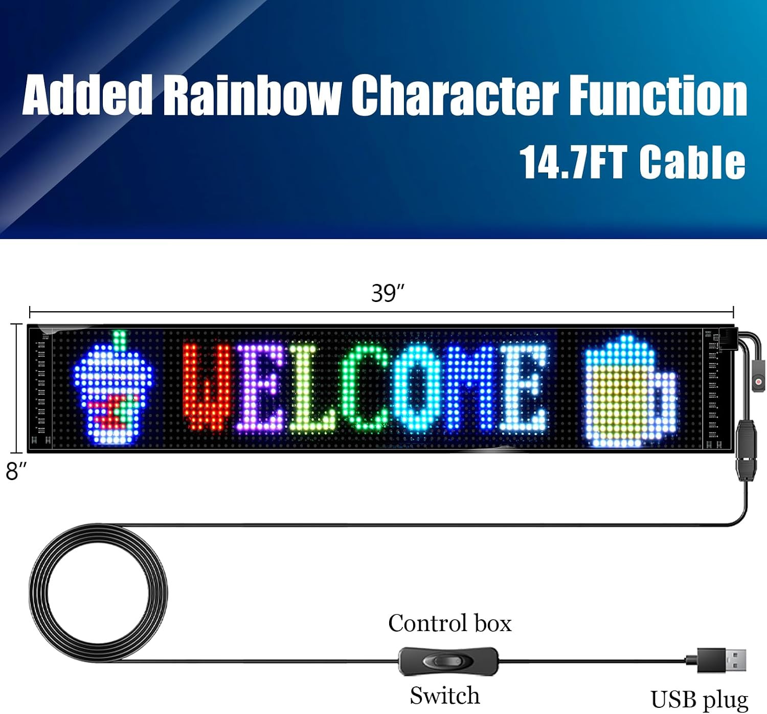 LED Sign,Programmable LED Sign,Flexible Scrolling LED Message Display,Bluetooth