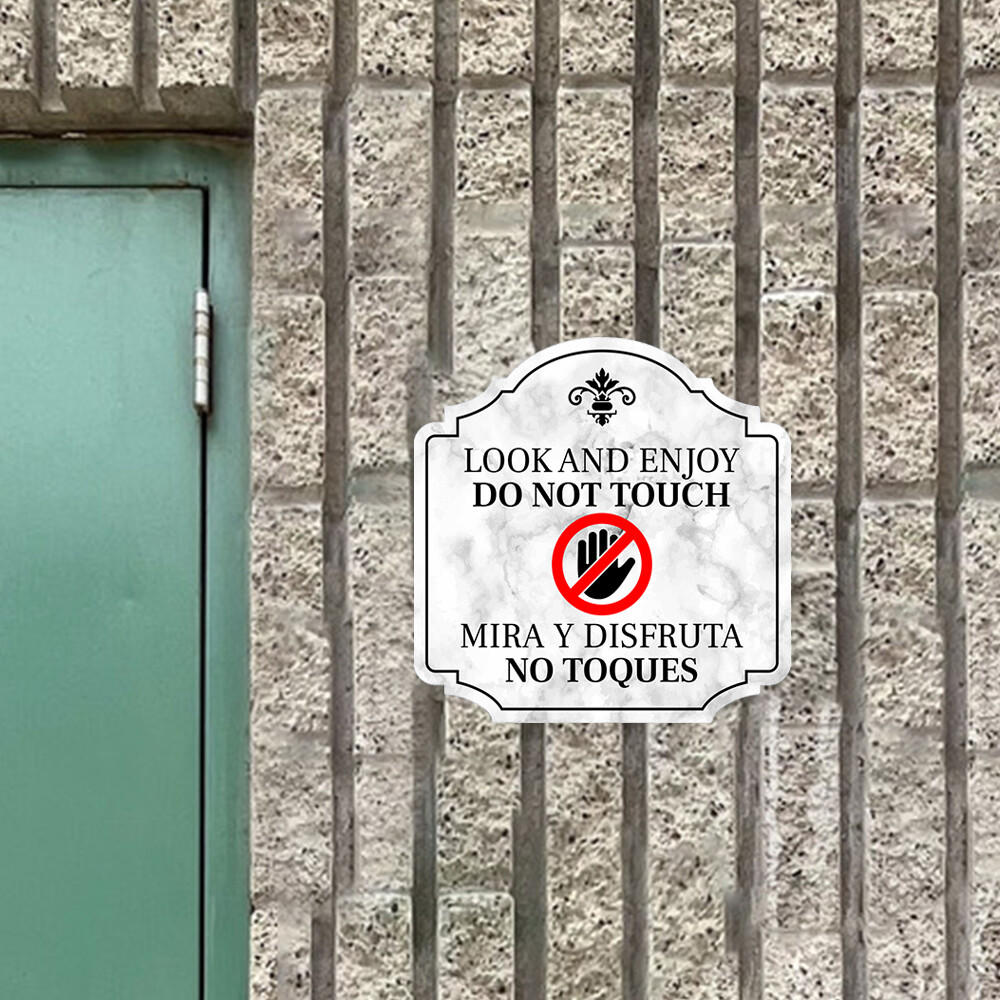 Heritage Plus Look and Enjoy Do Not Touch Wall or Door Sign | Bilingual Signage