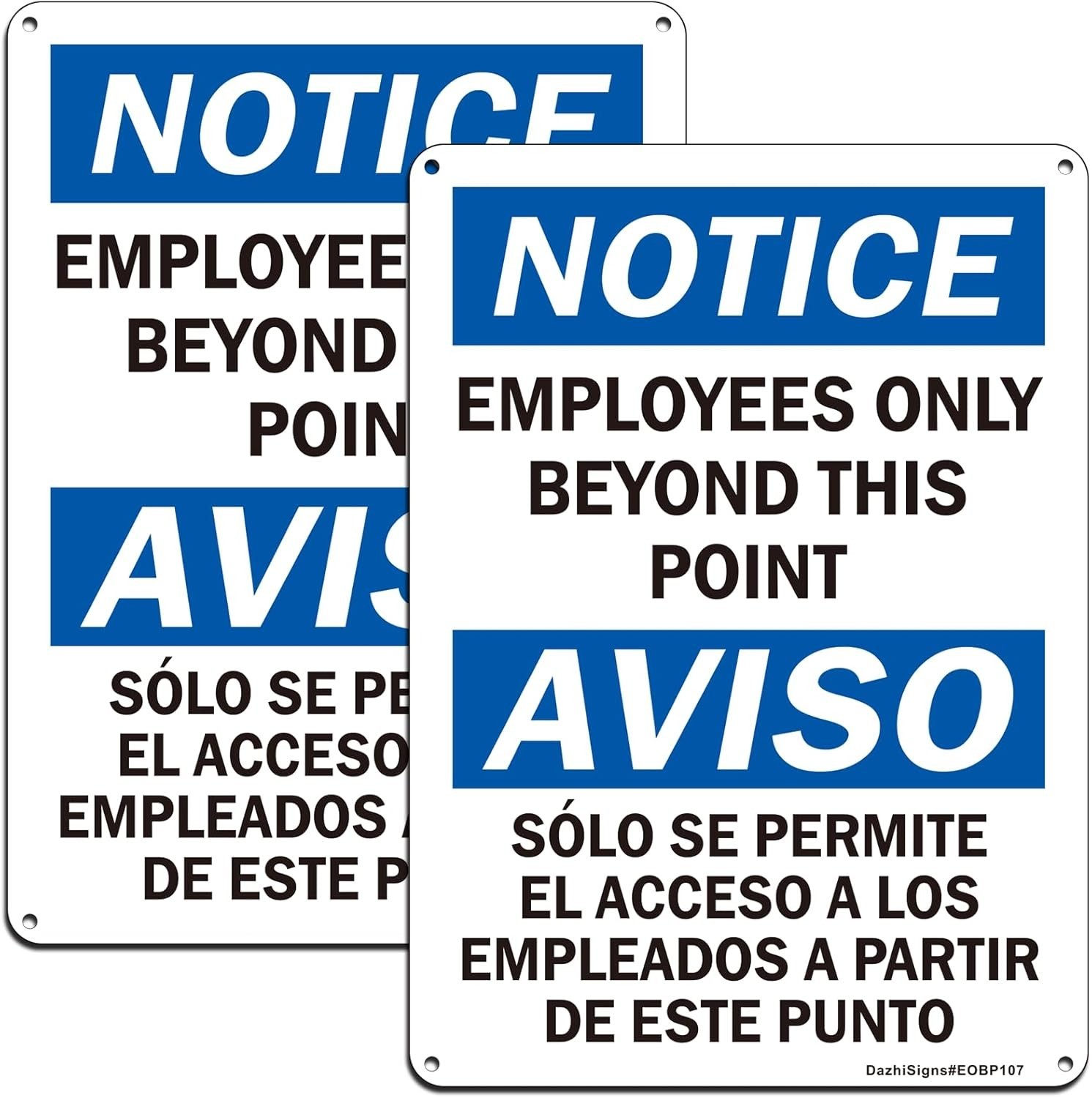10”x7” Rust-Free Reflective ‘No Customers Allowed’ Sign – 2 Pack, Easy Install