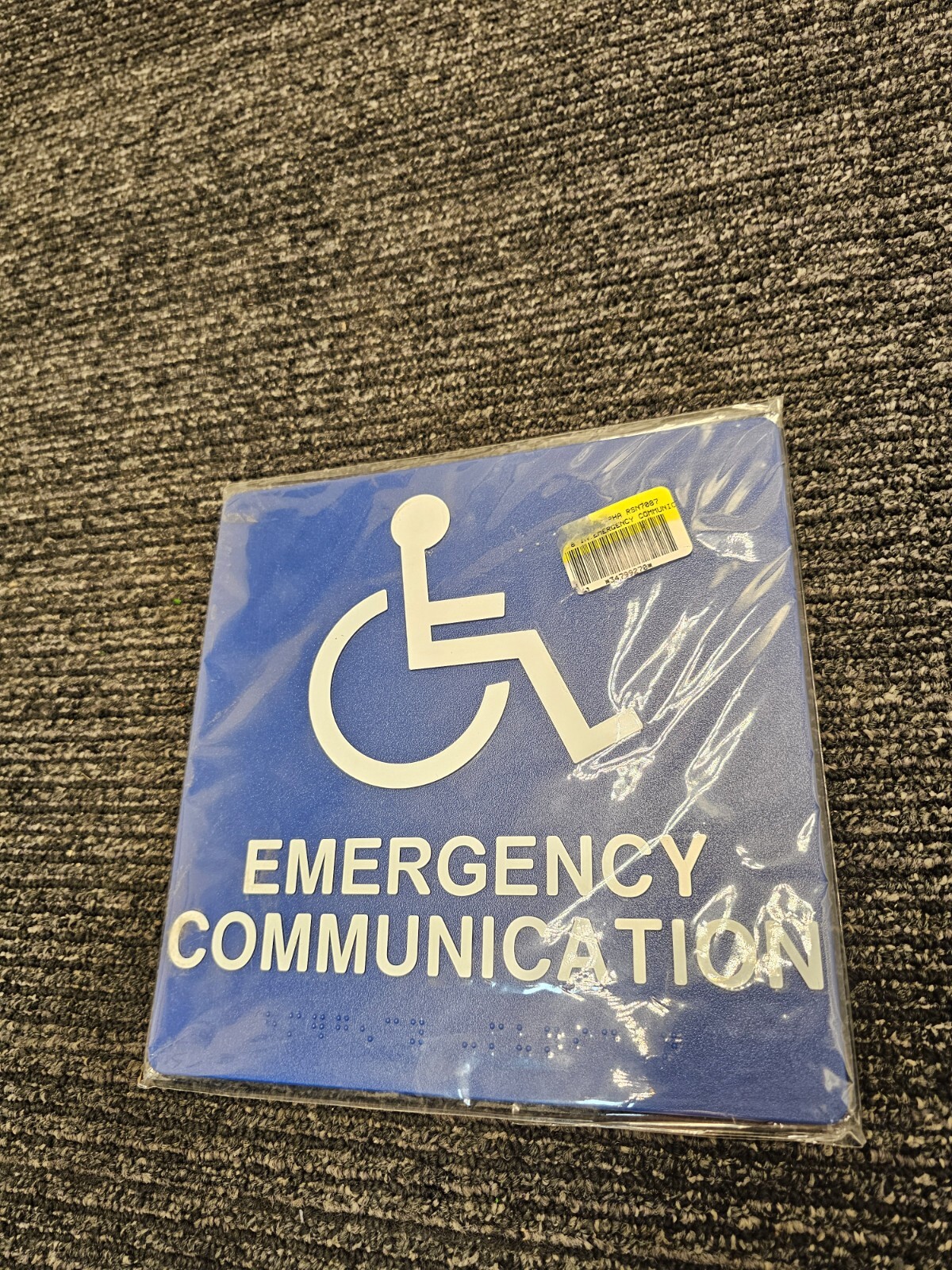 (QTY 5) Alpha RSN7087 Emergency Communication Sign 8″x8″ Plastic Blue