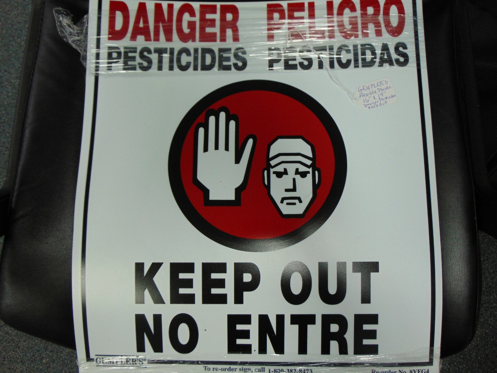 GEMPLER’S FLEXIBLE PLASTIC 16″X14″ DANGER PESTICIDES KEEP OUT SIGN LOT OF 49