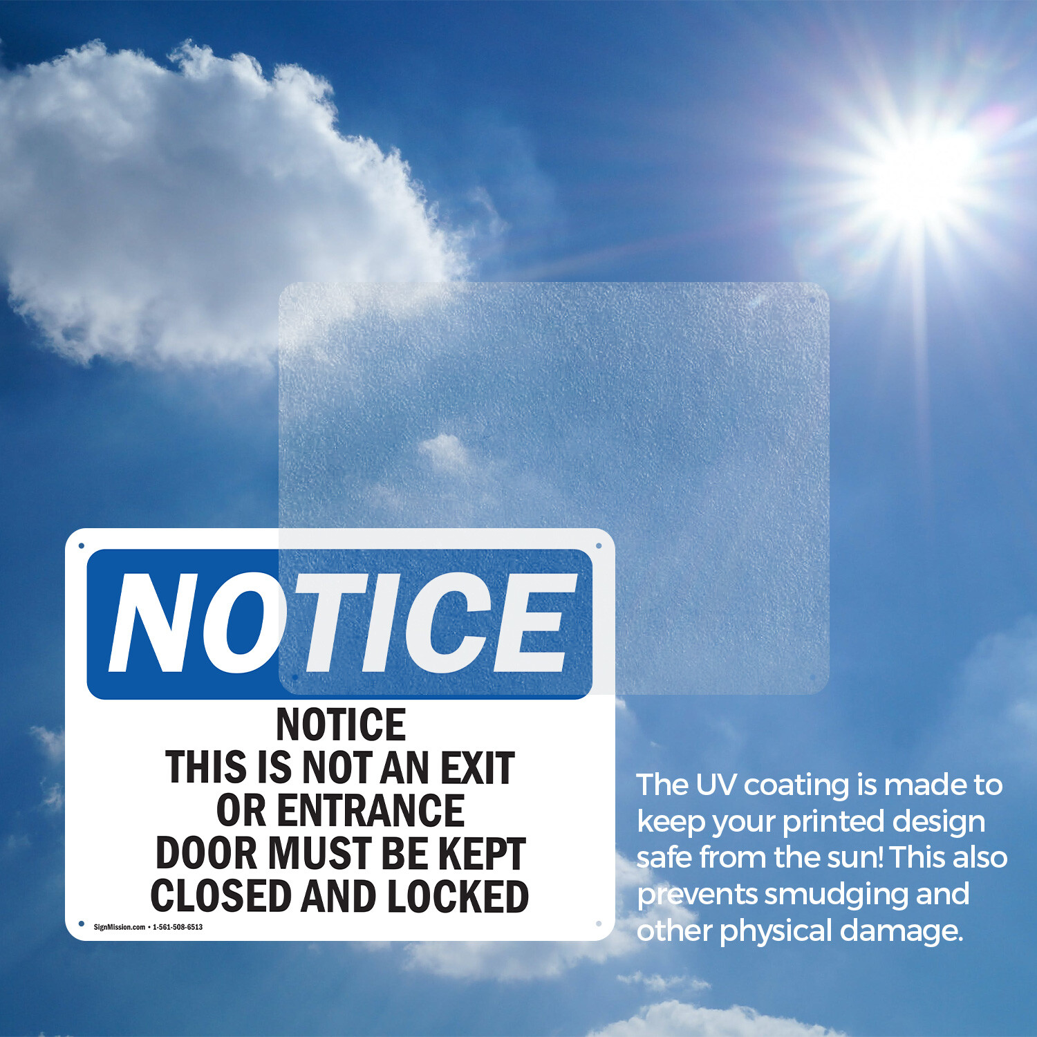 (2 Pack) This Is Not An Exit Or Entrance Door OSHA Notice Sign Decal Metal