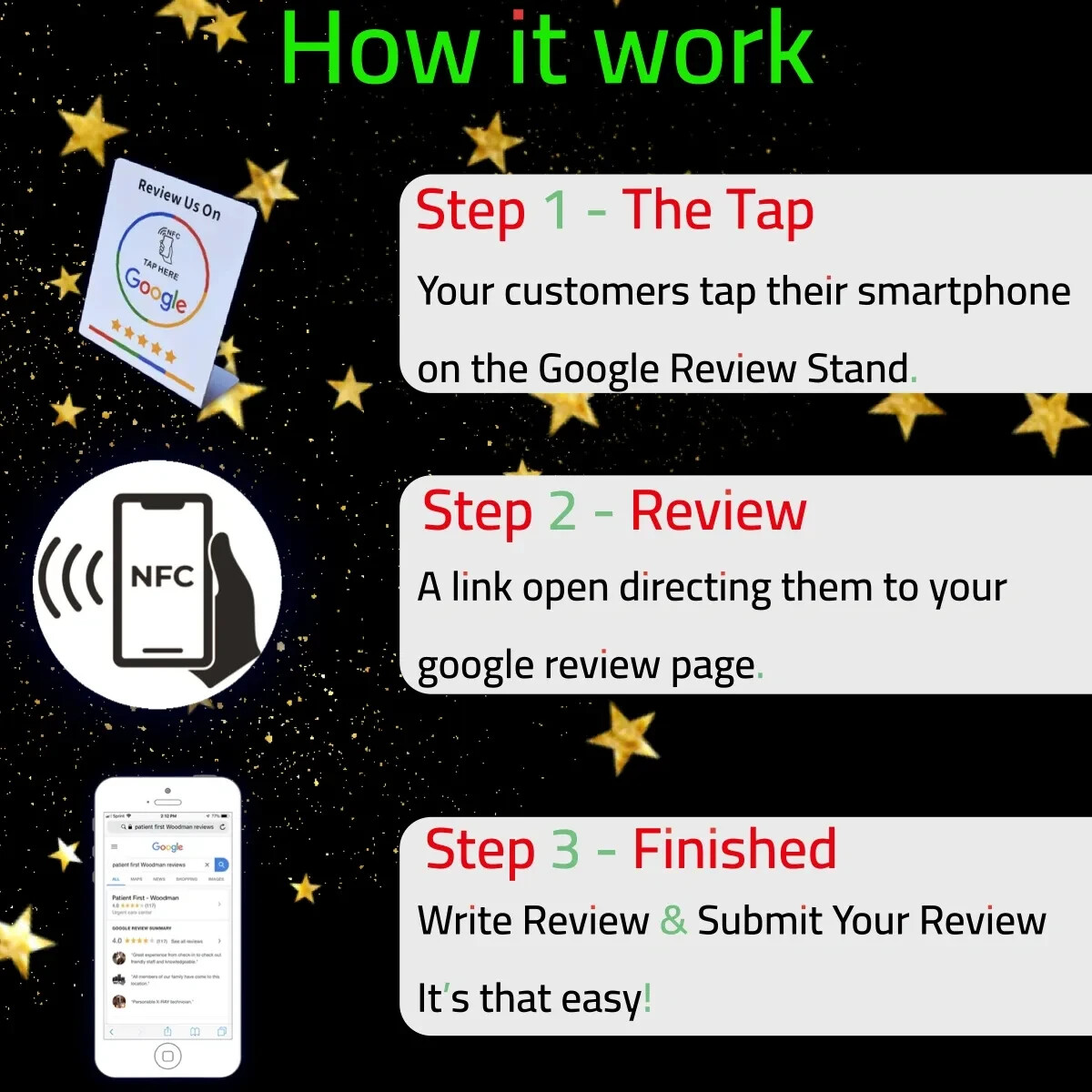 NFC Google Review Stand
