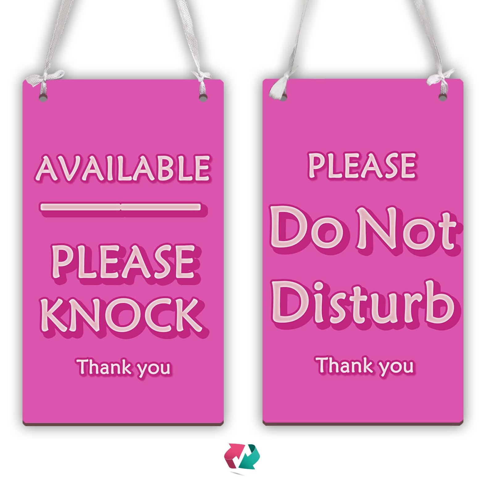 Do Not Disturb and Available Please Knock Door Sign – Wooden Reversible Double