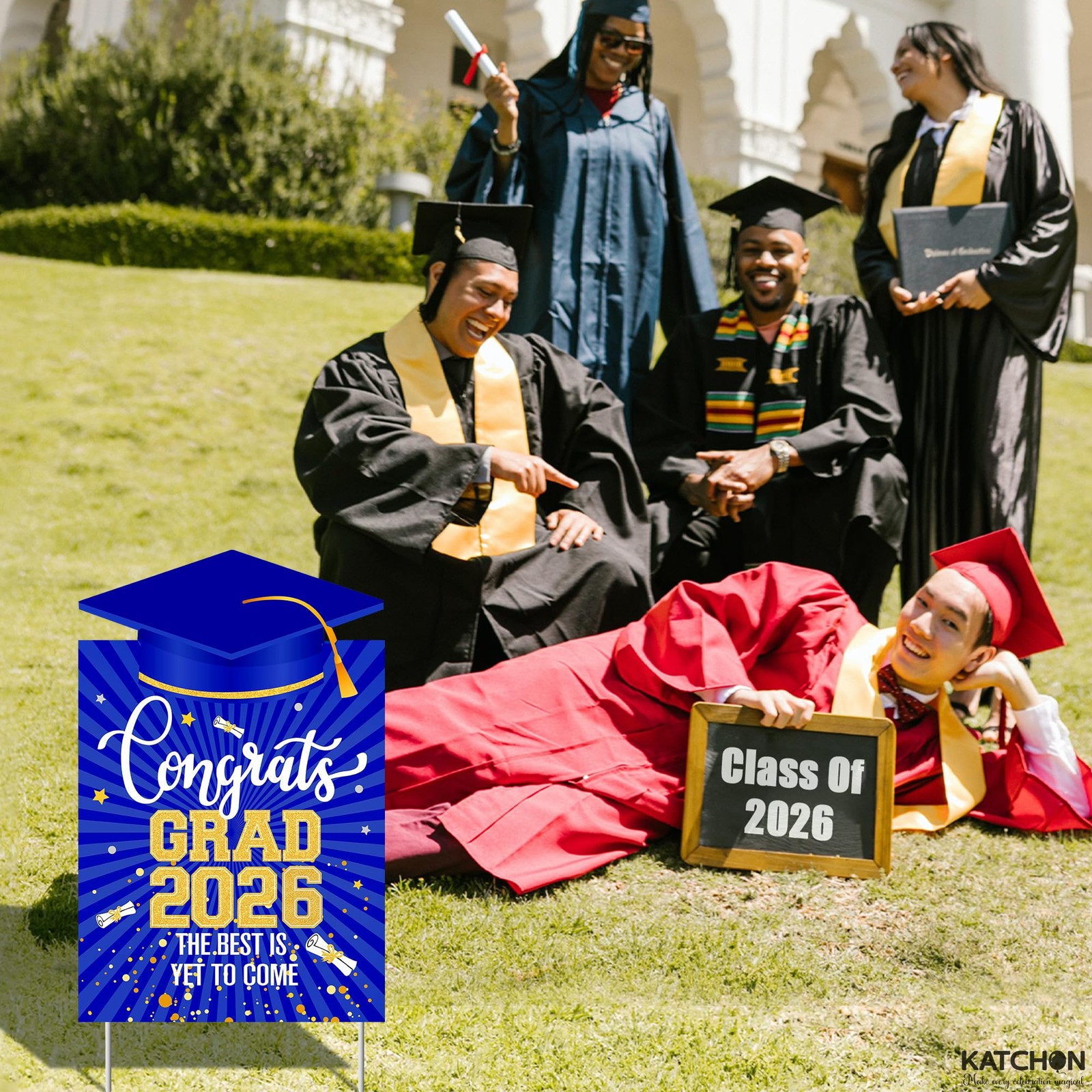Katchon Graduation Yard Signs Class Of 2026 16×10 Inches KA-G24-YP-BE-CONGRAD24
