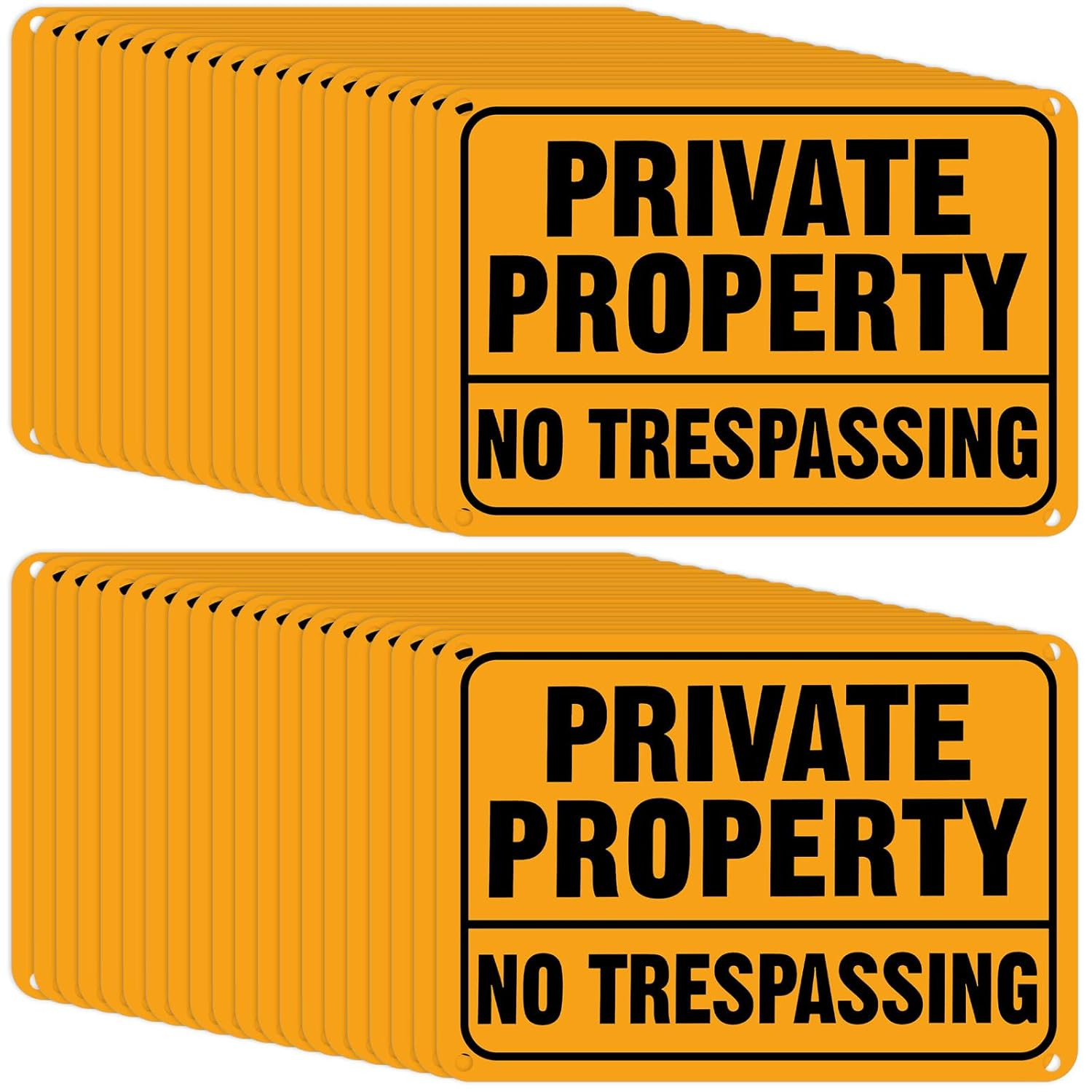 40 Pcs No Trespassing Signs – Reflective Metal Outdoor Security Warning Signs