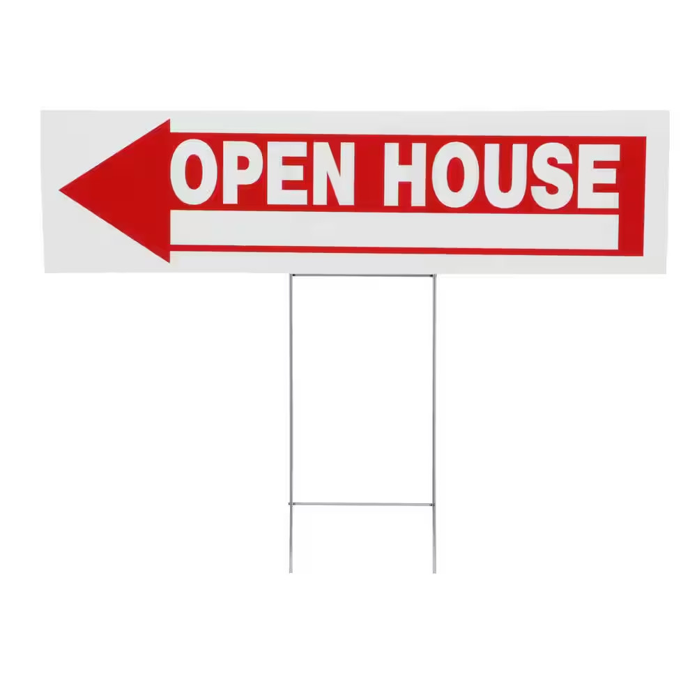 6 In. X 24 In. Plastic Open House Real Estate Yard Sign