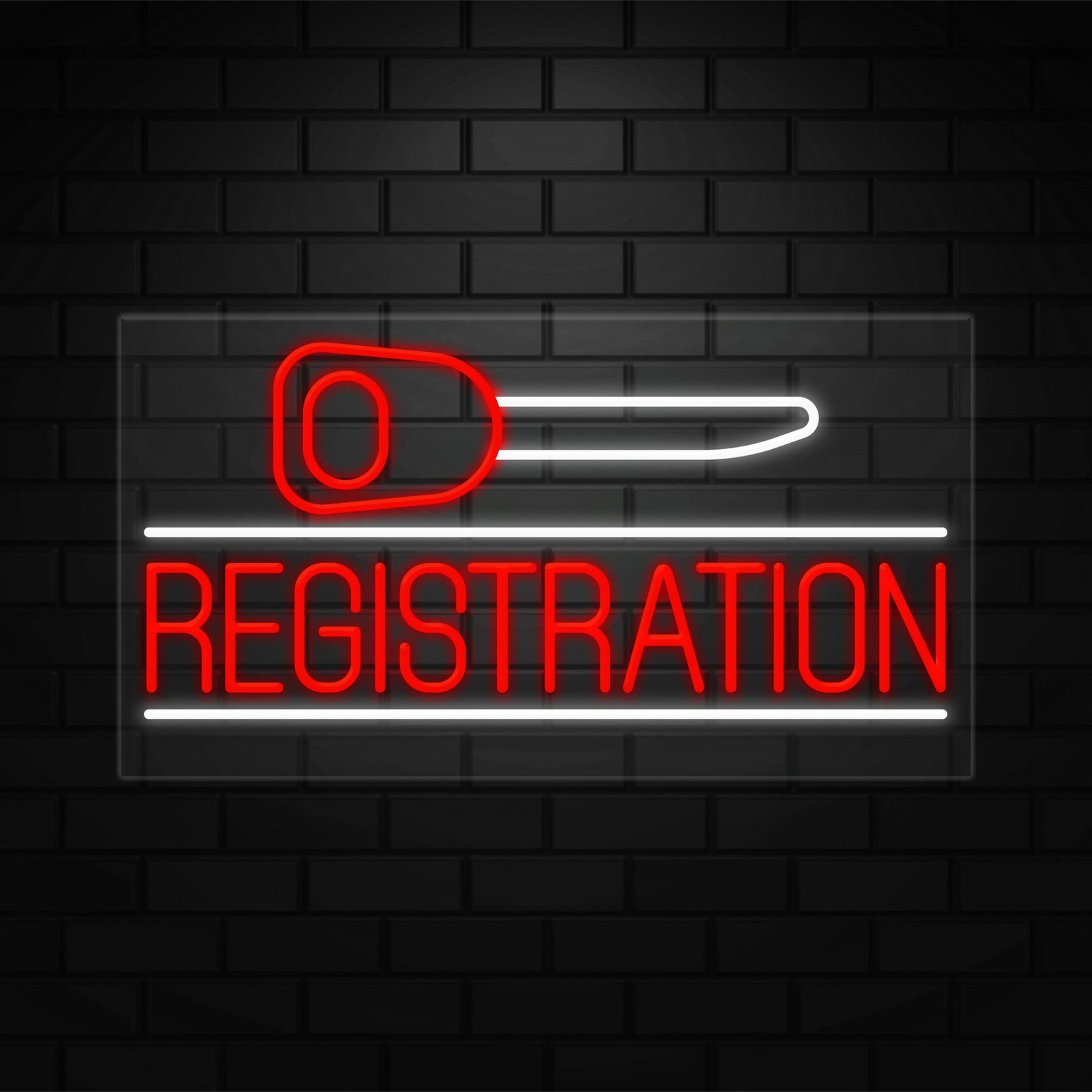 Registration Neon Sign for Retail Displays | LED Flex Neon | 37″W x 20″H x 1″D