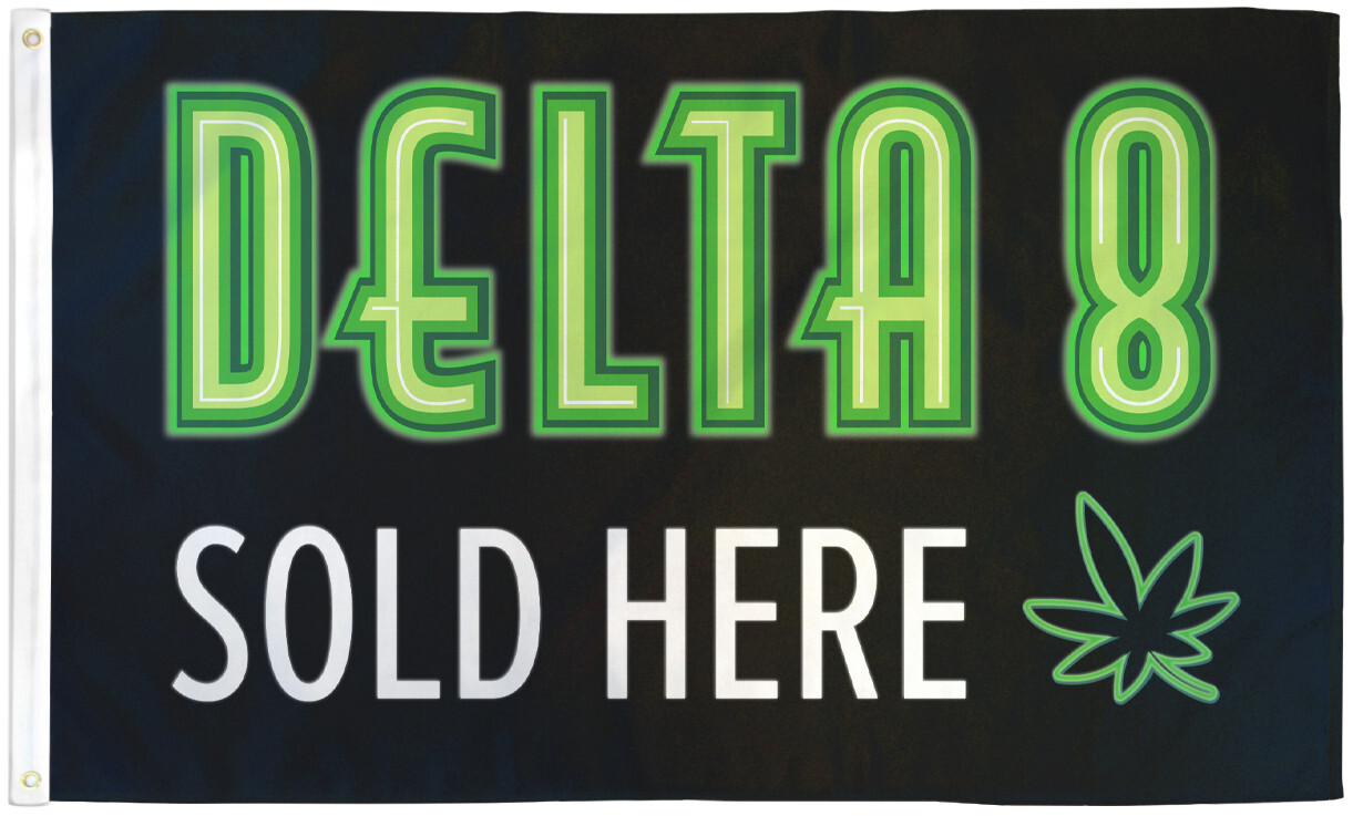 Delta 8 Sold Here Flag 3x5ft Business Flag Advertising Sign Smoke Shop