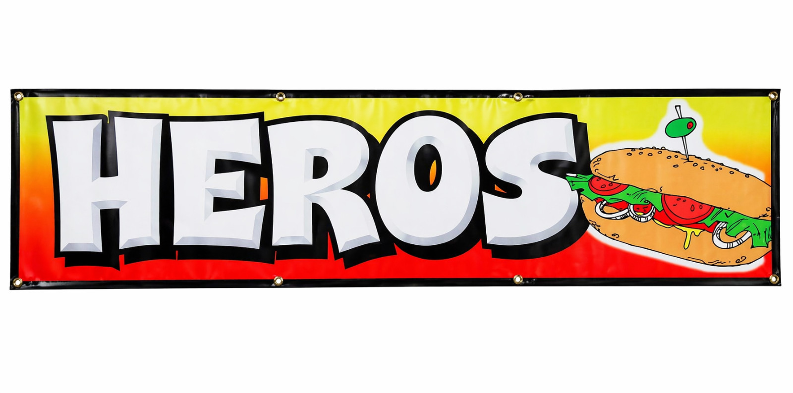 HERO HEROS Vinyl Banner Sign – Concession – 15oz Heavy Duty