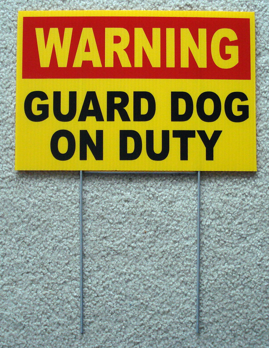 WARNING – GUARD DOG ON DUTY SIGN 8″x12″ NEW w/ Stake Security Surveillance y