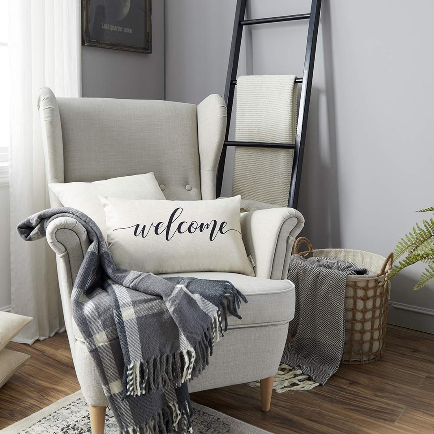 Meekio Farmhouse Pillow Covers with Welcome Quote 12″ x 20″ Farmhouse Rustic …