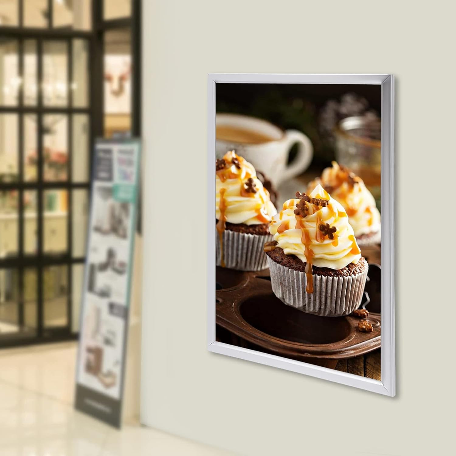 Angelcitycc 24 X 36 Inch LED Movie Poster Frame Home Theater Wall Mounted Advert