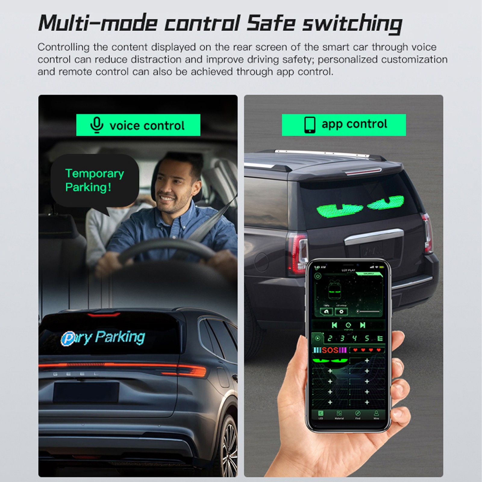 1-DIY Eyes Light For Windshield With Remote And APP Control BT Connect SFPJ