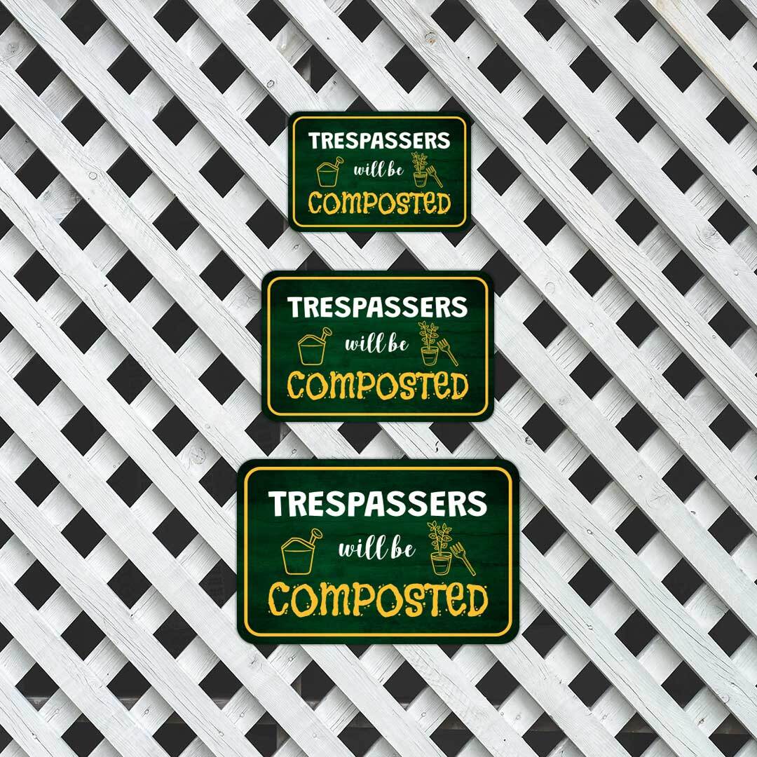 Classic Framed Plus Trespassers Will Be Composted Door or Wall Sign