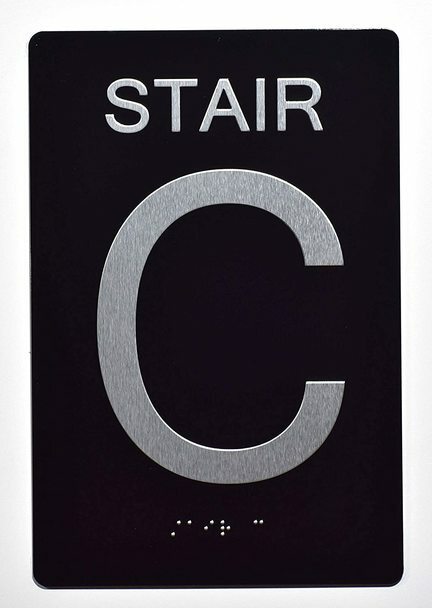 Stair C Sign -Stair Number Sign Black(Aluminium,Black/Silver�.REF24-1027