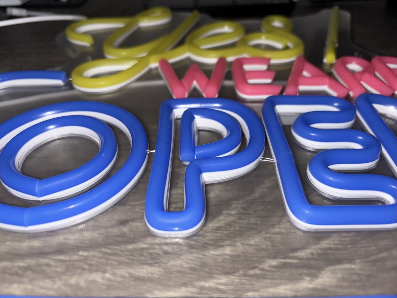 “Yes! We Are Open” LED Neon Sign – Bright Business Storefront Display – New