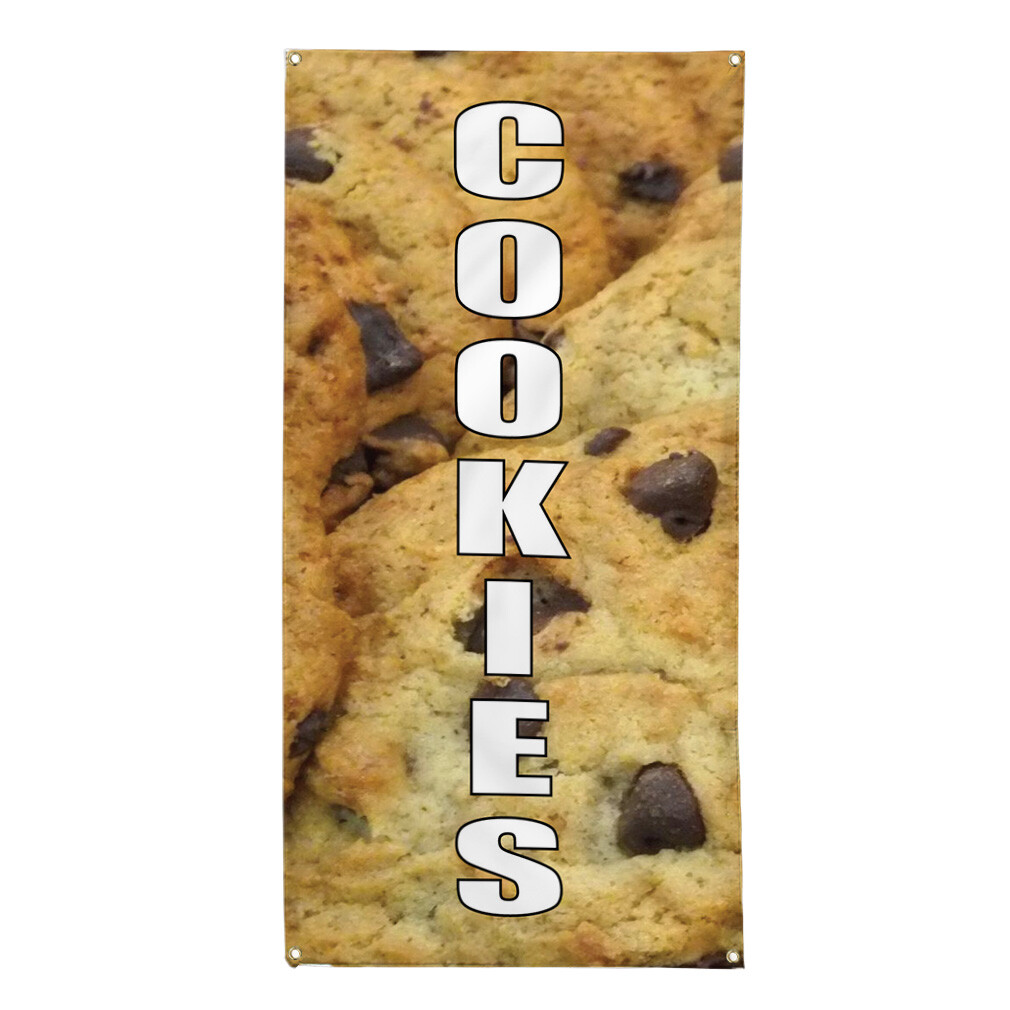 Vertical Vinyl Banner Multiple Sizes Cookies Bakery Caf Restaurant Bar Outdoor