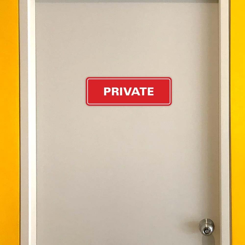 Standard Private Door Wall Sign Silver Small Office Home Notice