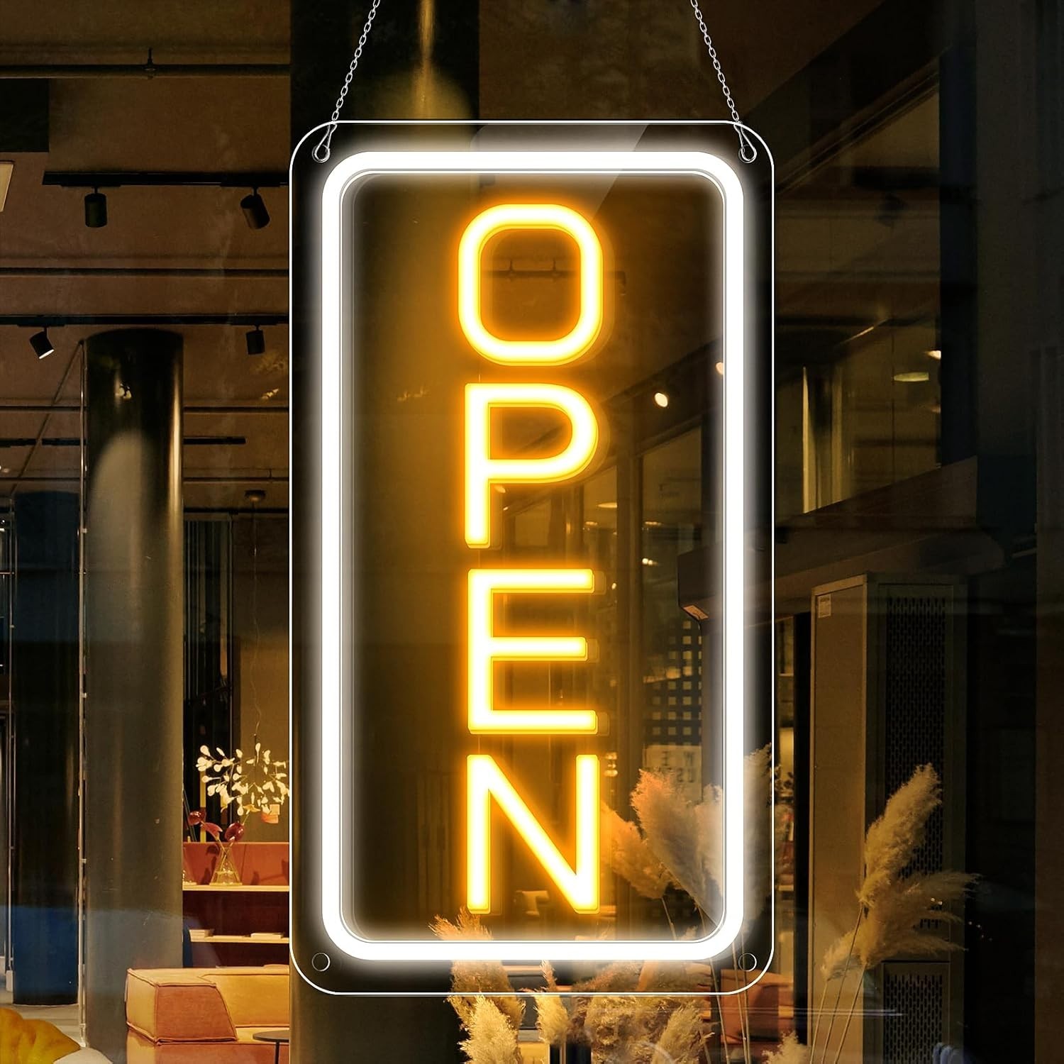16″x 9″ Super Bright Open Sign, Adjustable Brightness Neon Open Signs for Busine