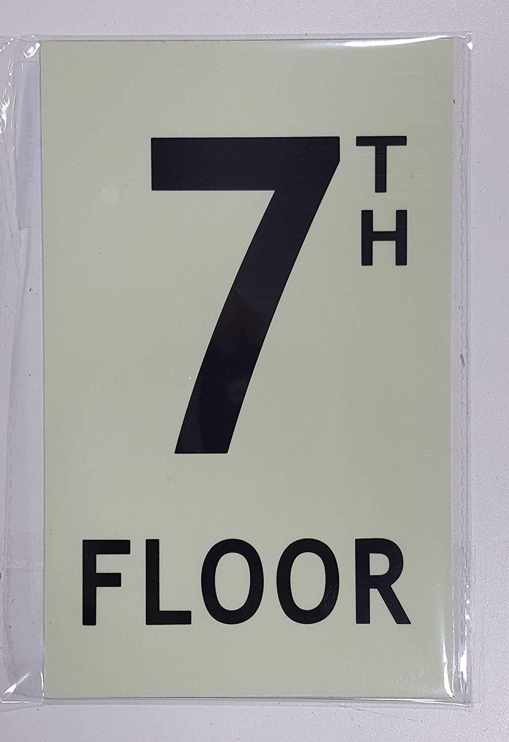 Floor number Seven (7) Sign HEAVY DUTY / GLOW IN THE DARK “FLOOR …-REF24-1027