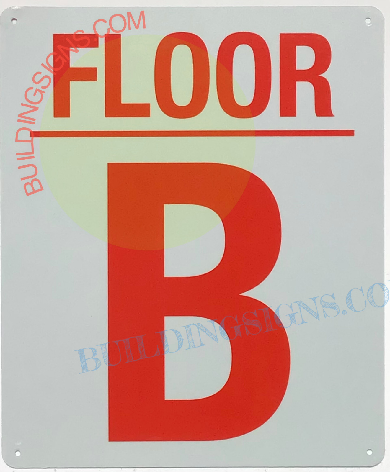 B FLOOR SIGN (10×12, White, Aluminum)-REF24-1027