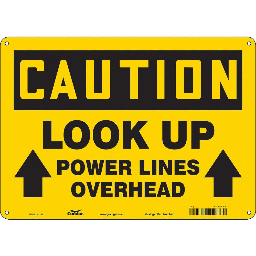 CONDOR 475P52 Safety Sign,10 inx14 in,Polyethylene 475P52