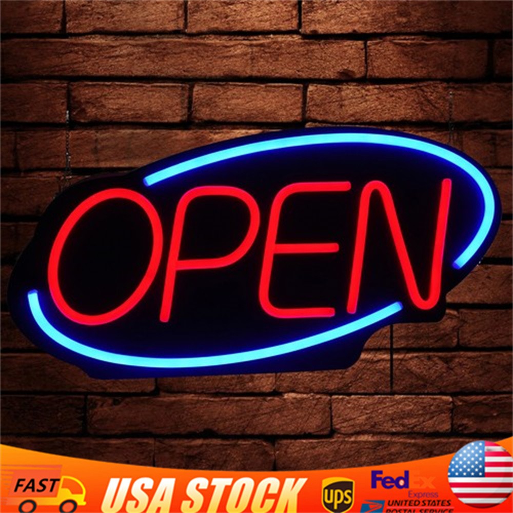 Large LED Open Sign Neon Light Bright for Restaurant Bar Pub Outside Wall Decor