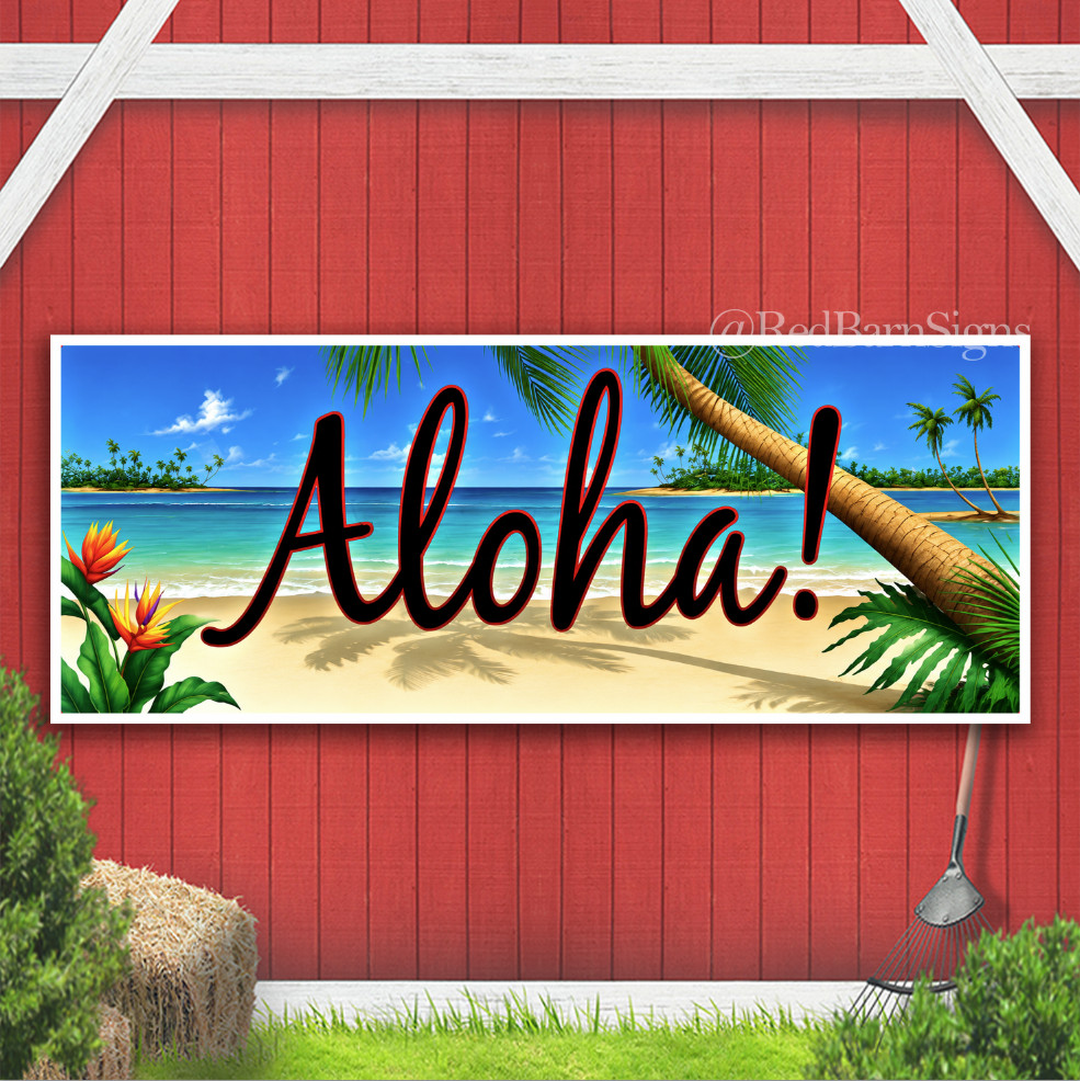Aloha TIKI BAR Indoor Outdoor Banner Sign with grommets