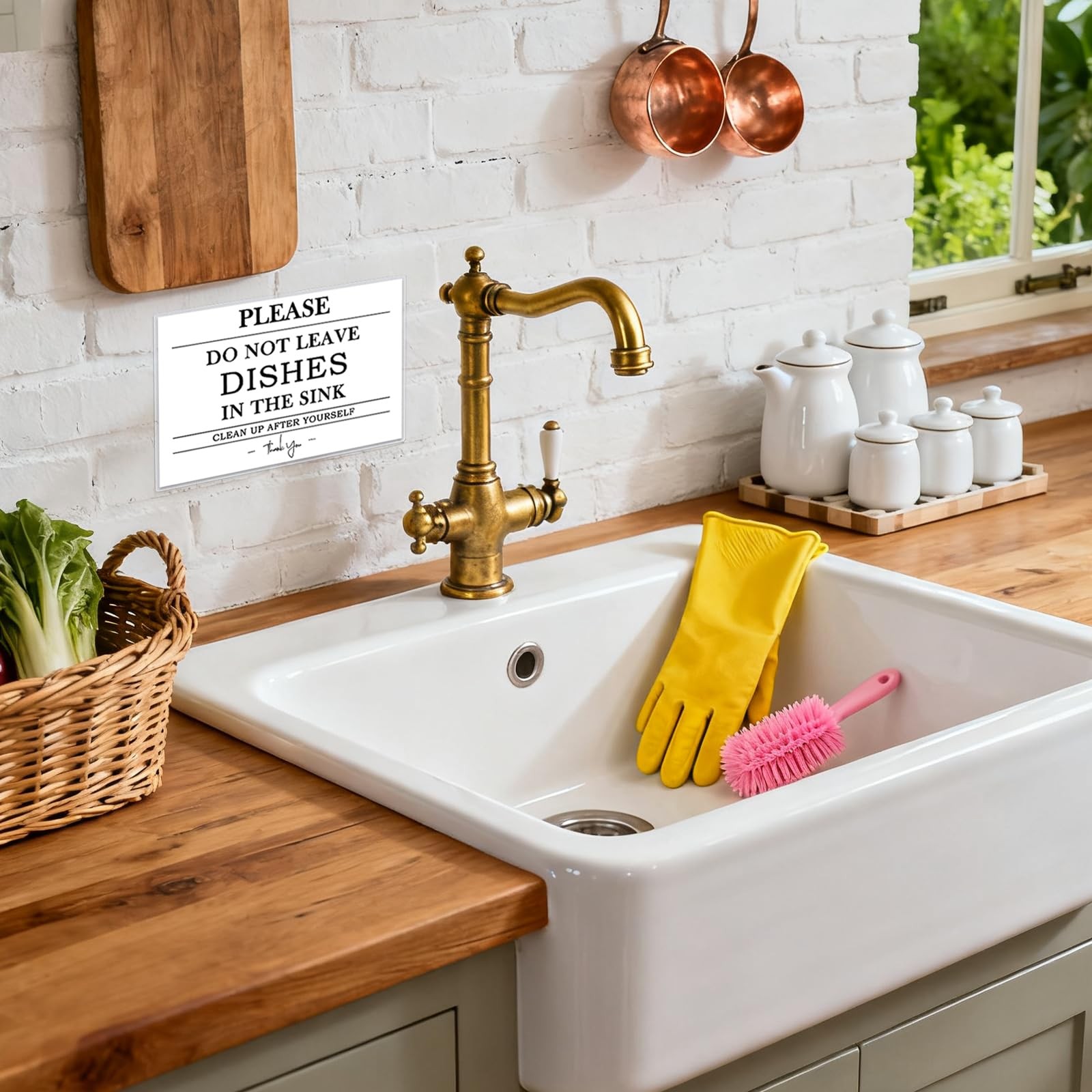 Please Do Not Leave Dishes In The Sink Sign 4×6 Inch Laminated Kitchen Remin…