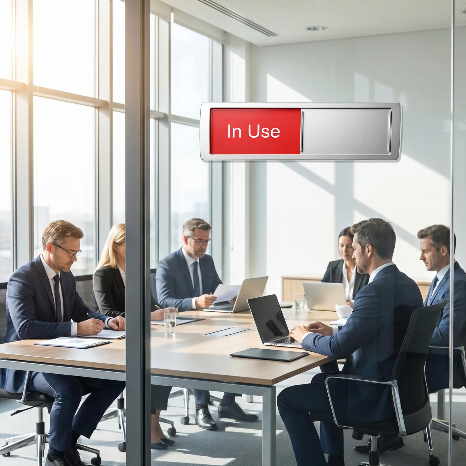 In Use or Available Sign, Magnetic Slider Door Status for Bathroom Office